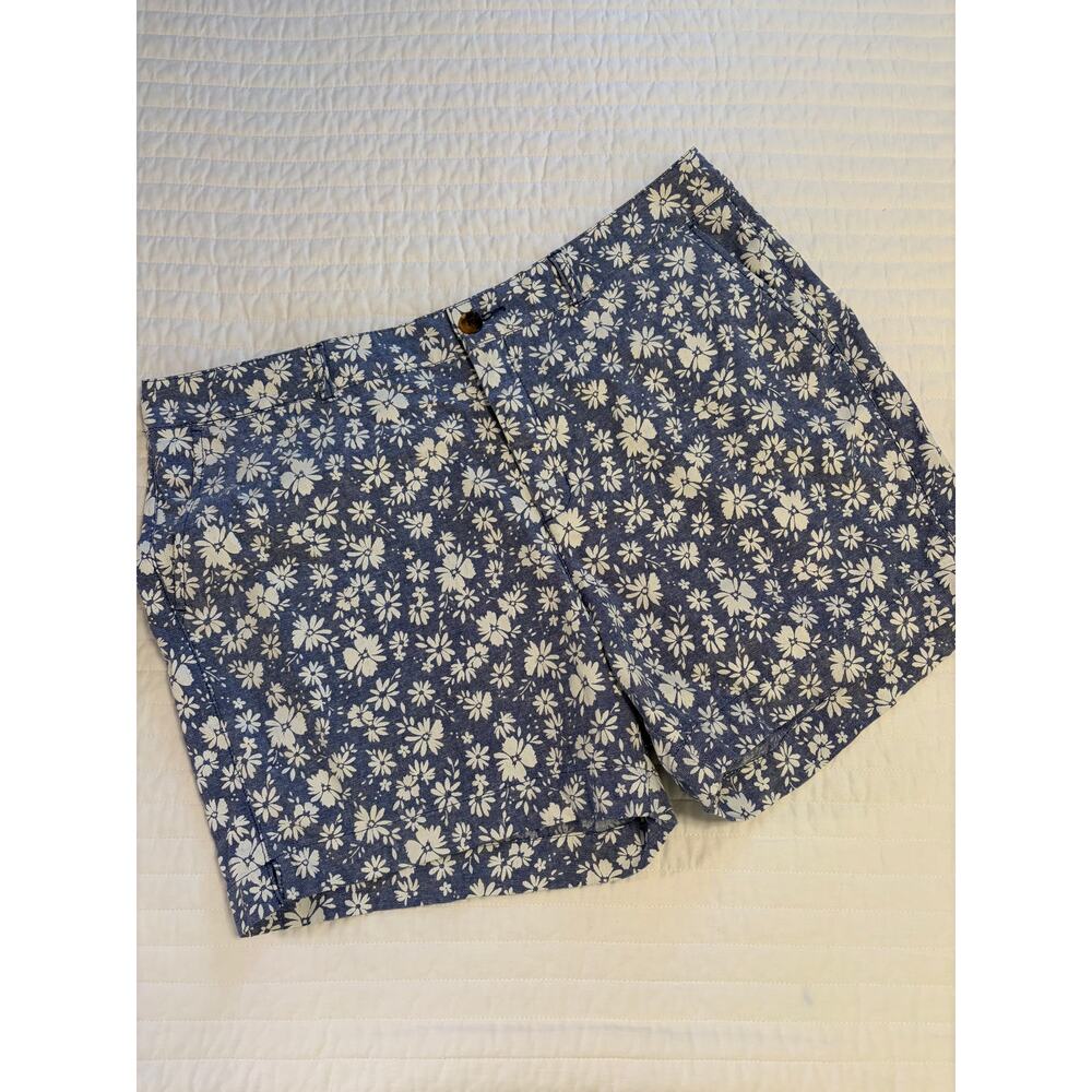 Old Navy Linen Blend Floral Flat Front Womens 16